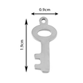 Pendentif clé creuse argenté en acier inoxydable avec dimensions 0.9cm de large et 1.9cm - Clé / Acier