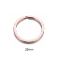 Flat 25mm rose gold stainless steel key ring split circle for DIY keychain accessories - 25mm / Rose Gold