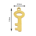 Pendentif clé en acier inoxydable doré, dimensions 1,9 cm de haut et 0,9 cm de large - Clé / Or
