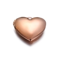Polished rose gold heart locket pendant with side hinge for DIY photos and memorial use - Rose Gold Tone Small Heart