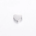 Perle cœur en acier inoxydable poli avec trou latéral pour création de bijoux - Petit Pendentif Coeur / Acier