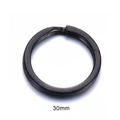Black matte finish 30mm flat metal split key ring for DIY keychain accessories - 30mm / Black