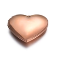 Polished rose gold heart-shaped locket pendant with hinge for DIY jewelry making - Rose Gold Tone Large Heart