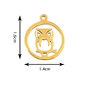 Golden hollow owl pendant in stainless steel with 1.6cm height and 1.4cm width - Gold Owl