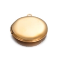Polished gold round locket pendant in mirror finish with hinge for DIY photos - Gold Round
