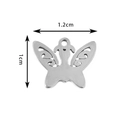 Silver stainless steel butterfly pendant with hollow patterns measuring 1.2cm by 1cm - Steel Color Butterfly Style 1