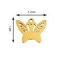 Golden stainless steel butterfly pendant charm with hollow patterns 1.2cm x 1cm - Gold Butterfly Style 1