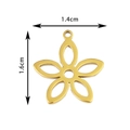 Pendentif fleur ajouré doré, accessoire de bijouterie mesurant 1,6 cm par 1,4 cm - Fleur Creuse / Or