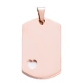 Roségouden rechthoekige hanger met hartuitsparing van gepolijst roestvrij staal voor DIY-sieraden - Roségoud