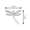 Libellen-Anhänger aus silbernem Edelstahl, Maße sind 1,6 cm mal 1,4 cm groß - Stahlfarbe Libelle