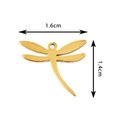Goldener Edelstahl Libellen Anhänger mit 1,6 cm Breite für DIY Schmuckherstellung - Gold Libelle