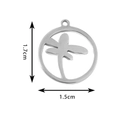 Hohl anhänger libelle aus edelstahl mit 1,7 cm höhenangabe für DIY schmuck - Stahlfarbe Runde Libelle