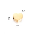 Perle de cœur en acier inoxydable doré poli pour bijoux DIY de 8x7mm - Petit Pendentif Coeur / Or