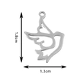 Minimalistischer Vogel-Anhänger aus Edelstahl, hohl, silberfarben, Höhe 1,8 cm - Stahlfarbe Vogel