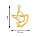 Goldener vogelähnlicher Anhänger aus Edelstahl, hohl, mit Maßen 1,8 cm mal 1,3 cm - Gold Vogel