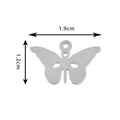 Polierter Edelstahl Schmetterlingsanhänger mit Herz-Hohlraum, Maße: 1.9cm x 1.2cm - Stahlfarbe Schmetterling Typ 2