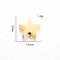 Perle étoile en acier inoxydable doré poli pour bijoux DIY, mesurant 11mm pour 1,4g - Grande Étoile / Or
