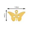 Goldener Schmetterlingsanhänger aus Edelstahl mit Herzausschnitt und 1,9cm Breite - Gold Schmetterling Typ 2