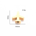 Perle pendentif avion dorée en acier inoxydable poli pour bijoux DIY 15mm - Avion / Or