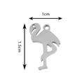 Flamingo-Anhänger aus Edelstahl für DIY-Schmuck, Abmessungen 1,5 cm x 1,0 cm - Stahlfarbe Flamingo