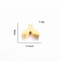Perle en acier inoxydable doré poli en forme de queue de poisson 11mm x 9mm - Queue de Poisson / Or