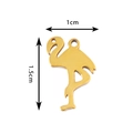 Goldener Flamingo Anhänger aus Edelstahl mit zwei Aufhängelöchern 1,5cm Höhe für DIY - Gold Flamingo