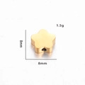 Perle étoile en acier inoxydable doré poli pour bijoux DIY, taille 8 mm - Fleur / Or