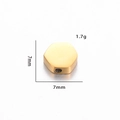 Perle hexagonale en acier inoxydable poli doré avec trou de 7mm pour création bijoux - Hexagone / Or