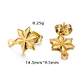 Pendientes de estrella en acero dorado con lazo para DIY, tamaño 14,5 mm x 9,5 mm - Dorado 3#