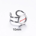 Base per anello regolabile in acciaio inossidabile con castone rotondo da 10mm per DIY - 10mm Tondo / Color Acciaio
