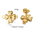 Pendiente de trébol dorado de acero inoxidable para creación de joyas artesanales - Dorado 4#