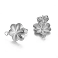 Pendientes de flor de acero inoxidable plateado con lazo pequeño para joyería DIY - Acero 5#