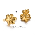 Base de pendiente flor dorada 13,5mm de acero con anilla para joyería artesanal DIY - Dorado 5#