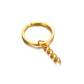 Polierter goldener 25mm Metall-Schlüsselring mit kurzer Gliederkette für DIY-Zubehör - Gold (25mm)