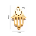 Polished gold Hamsa Hand charm pendant 23mm x 13mm stainless steel DIY jewelry connector - Gold Hamsa Hand (Fatima Palm)