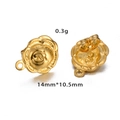 Pendientes de flor dorados 14mm con aro para creación de joyas artesanales - Oro 6#