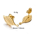 Pendientes de hoja dorados en acero inoxidable con aro para bisutería DIY 8mmx19mm - Oro 8#