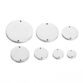 Polished silver stainless steel round connector tags in 7 sizes for DIY jewelry - 10mm / Steel