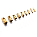 Polished gold stainless steel cylinder end caps in nine sizes for DIY leather cords - Inner 0.9mm / Gold Snake Head