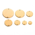 Polished gold plated stainless steel round connector tags in seven different sizes - 10mm / Gold