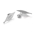 Pendientes de rombo en acero inoxidable con diseño en espiral y cierre mariposa - Acero 11#