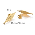 Base de pendientes de rombo dorado en acero inoxidable con espiral y lazo de DIY - Dorado 11#