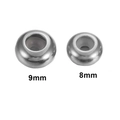Polished silver stainless steel DIY jewelry spacer beads in 8mm and 9mm sizes - 8x4mm / Steel