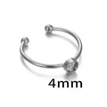 Base anello regolabile in acciaio inossidabile con vassoio tondo da 4mm per gioielli - Acciaio 4mm