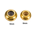 Polished gold stainless steel spacer beads with rubber stoppers in 8mm and 9mm sizes - 8x4mm / Gold