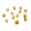 Golden stainless steel fold-over bead tips and end crimps for DIY jewelry making - Inner 2.4mm / Gold Color Left-Right Opening