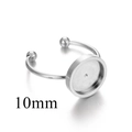 Base per anello regolabile in acciaio inossidabile con vassoio tondo da 10mm per fai-da-te - Colore Acciaio 10MM