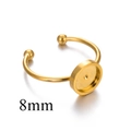 Base per anello regolabile in acciaio dorato con vassoio da 8mm per gioielli fai da te - Colore Oro 8MM