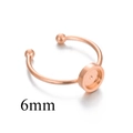 Base per anello regolabile in acciaio oro rosa con supporto da 6mm per creazione gioielli - Oro rosa 6mm
