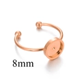 Base per anello regolabile 8mm in oro rosa per gioielli fai da te con castone rotondo - Oro rosa 8mm